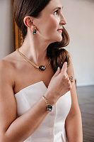 Колье (кристалл графит 3х2 см, 45 см, регулируется) Италия Claudio Canzian  002 05 803