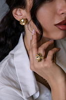 Серьги (Кристалл медовый, 2,3х1,9 см, 12 гр.) Италия Claudio Canzian 002 02 821