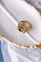 Кольцо VIDDA, Cibeles, р.18 австрийские кристаллы, VD24.2-01969, (оливковый), г/п: золото, Испания