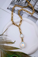 Колье (кристалл белый опал, 50 см, 10,5х2 см) Италия  Claudio Canzian  002 05 334