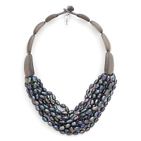 Колье Pebble bea (Жемчуг, эбеновое дерево, 47 см) 15-43610 Франция Nature Bijjoux 
