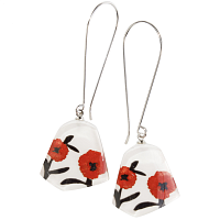 Серьги Baila (красный, белый, черный, 6х2 см) Голландия ZSISKA