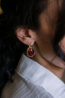 Серьги (Кристалл красный, 3х1,9 см, 12 гр.) Италия Claudio Canzian 002 02 822