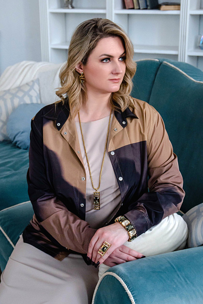 Колье Арт деко (кристаллы графит, черный, 7,5х2 см, 91 см) Италия Claudio Canzian 002 05 825