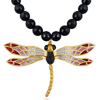 Колье Стрекоза (эмаль красная, розовая, агат; г/п: золото) 7800 Испания SI00 0001-01c1