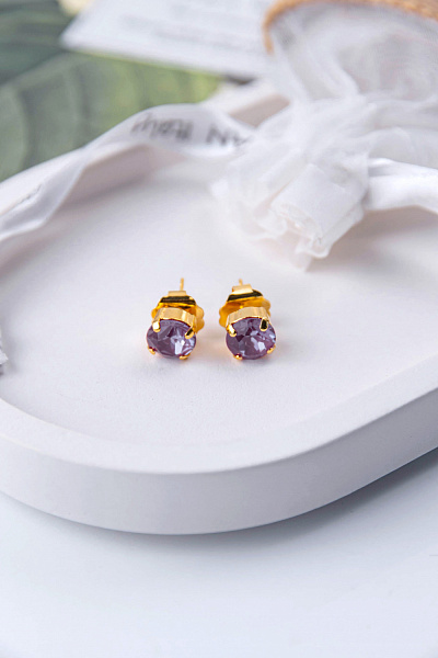 Пусеты (кристалл цвет орхидея) Италия Claudio Canzian 002 02 325