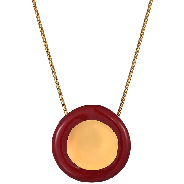 Колье (керамика бордо, г/п: золото, длина 50.5 см, D 3.4 см) Испания  01905042 Maximilianas