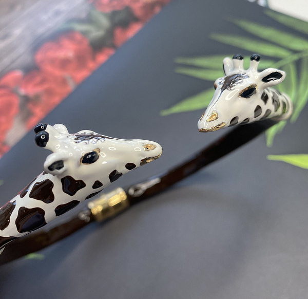 Колье Жирафы (эмаль, г/п: золото) Италия ANNIBALE BALDINI 007 05 025