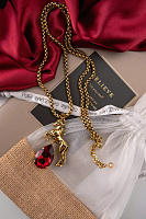 Колье Лошади (кристалл красный, 6х3 см, 77 см) Италия Claudio Canzian 002 05 819