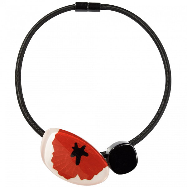 Колье Baila (черный, белый, красный, 50 см) Голландия ZSISKA