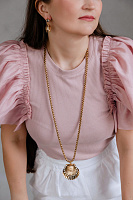 Колье Ракушка (кристалл прозрачный,майорка, 4,7х4,5см, 85 см) Италия Claudio Canzian 002 05 766