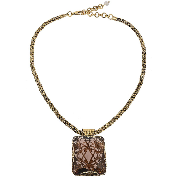 Колье (кристалл цвета аметист, 43+6 см, 3,8х3 см) Италия Claudio Canzian 002 05 661