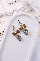 Серьги Банты (кристалл серый с голубым блеском, прозрач, 5,5х2см) Италия  Claudio Canzian 002 02 301