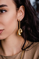 Серьги (кристалл прозрачный, графит, 7.4х2.3 см, 18 гр.) Италия Claudio Canzian 002 02 901