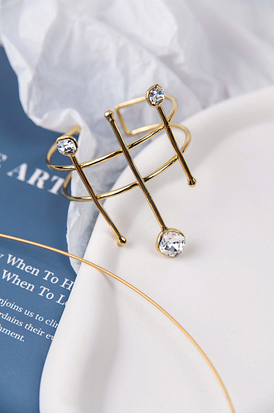 Браслет (кристалл прозрачный 6,7 см, 1х1см, г/п: золото) Греция Kalliope 022 04 018