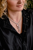 Колье Оскар де ла Рента (кристалл прозрачный, г/п: родий, 54 см) Италия  Claudio Canzian 002 05 646