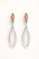 Серьги Ciclon 264601-09 (кристалл мультиколор, г/п: серебро, 6.7х1.4 см) Испания Vaina 