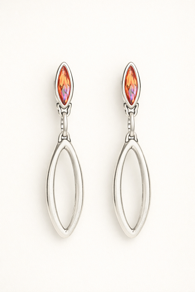 Серьги Ciclon 264601-09 (кристалл мультиколор, г/п: серебро, 6.7х1.4 см) Испания Vaina 