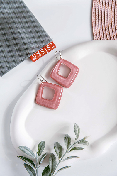 Серьги Colourful statement розовый 6,5х4,7см Голландия ZSISKA