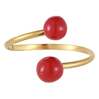 Браслет (керамика красный, г/п: золото, d 14, 17 мм) Испания 01904016 Maximilianas