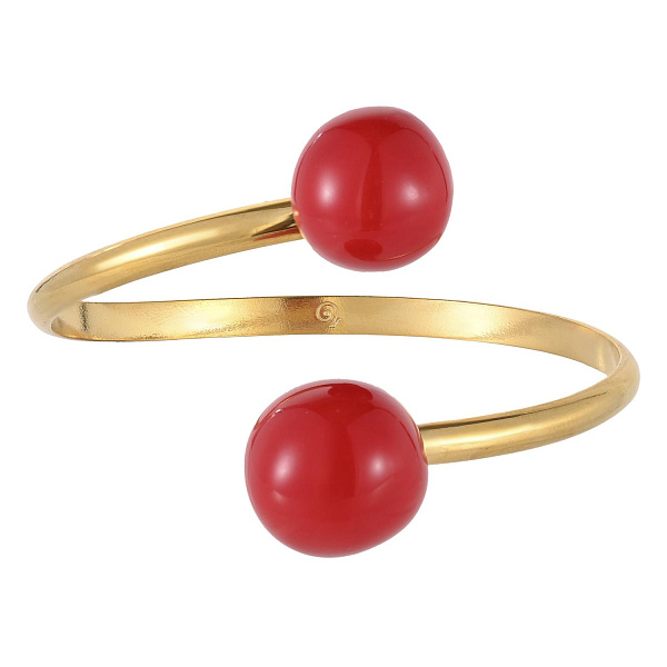 Браслет (керамика красный, г/п: золото, d 14, 17 мм) Испания 01904016 Maximilianas