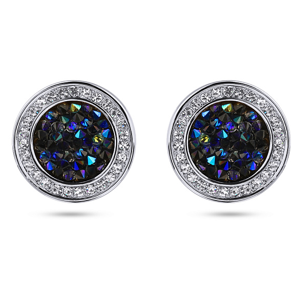 Пусеты Галактика (кристаллы синие, г/п: родий) Uvelina SW00 0060R-207E1