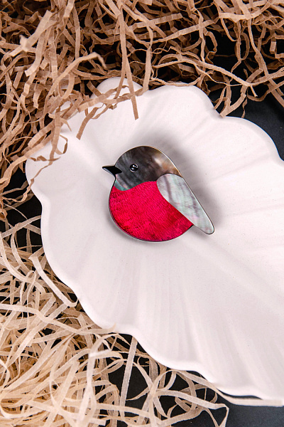 Брошь Ornitho (перламутр, 3.5х4,5 см) 10-23921 Франция Nature Bijjoux 