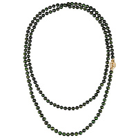 Колье (Жемчуг зеленый 9 мм, цирконы, г/п: золото 160 см) Uvelina NR73 0075G-38N