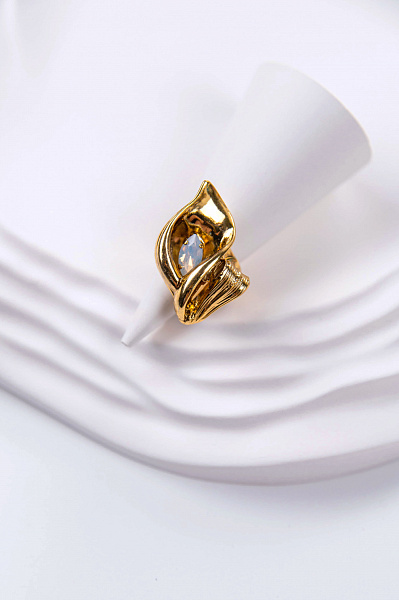 Кольцо Лилии (кристаллы лунные 3,5х2,2 см) Италия Claudio Canzian  002 01 496