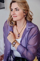 Колье (кристалл сиреневый, 43+6 см, 3,8х3 см) Италия Claudio Canzian 002 05 661