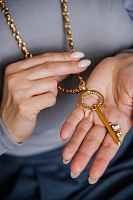 Колье Ключ больш. (прозрачный кристалл) Италия Claudio Canzian  002 05 392