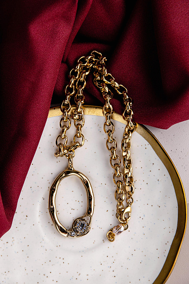 картинка Колье (кубический цирконий. 6х3.3 см, 49х0.8 см) Италия Claudio Canzian 002 05 862 ювелирный  магазин Калина являющийся официальным дистрибьютором в России 