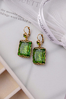Серьги (кристалл цвета лайм, 4,8х1,9 см, 17 гр.) Италия Claudio Canzian 002 02 583