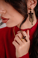 Кольцо Крест (кристаллы красные, 3,2х2,2 см) Италия Claudio Canzian 002 01 509