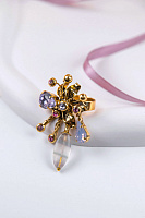 Кольцо (Кристалл розовый, сиреневый, флюорит) Италия Claudio Canzian 002 01 503