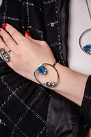 Браслет Sameera (кристаллы голубые, прозрачные, г/п: серебро, d 5.5) Греция K.Vassou KV25.2-30836S