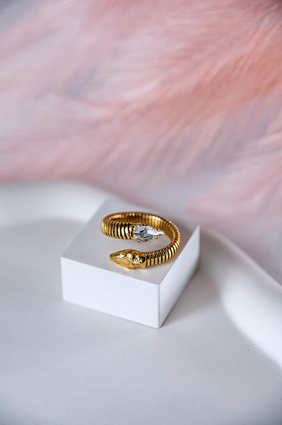 Кольцо Змейка (кристалл прозрачный) Италия  Claudio Canzian 002 01 482