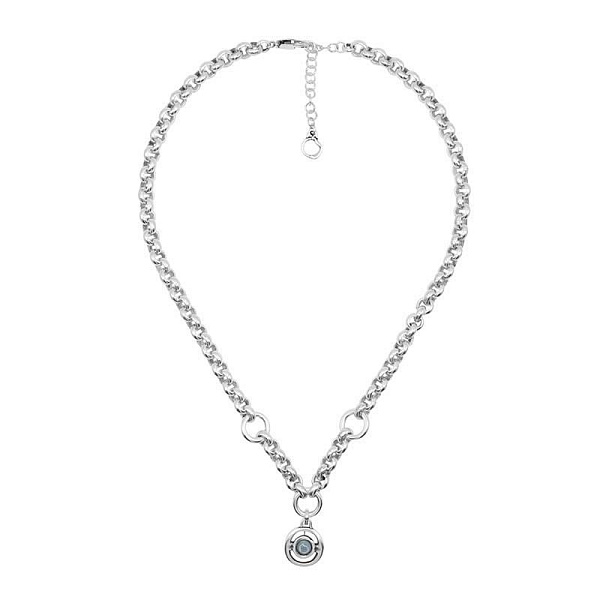 Колье (муранское стекло - черный, г/п: серебро, 40-48 см) 233800-01 Испания Ciclon New Cocco