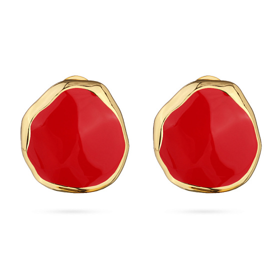 картинка Серьги Палитра (эмаль красная, г/п: золото) Uvelina BS05 0008GER-00E ювелирный  магазин Калина являющийся официальным дистрибьютором в России 