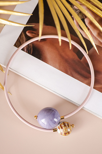 Колье Venezia Due сиреневая,белая/нежно-розовый ENZO BENZO 