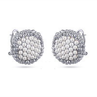 Серьги (Майорка, белая, г/п: родий) MK12 0188R-00 Uvelina