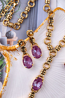 Серьги (кристалл орхидея, 4.1х1,3 см, 13 гр.) Италия Claudio Canzian 002 02 313