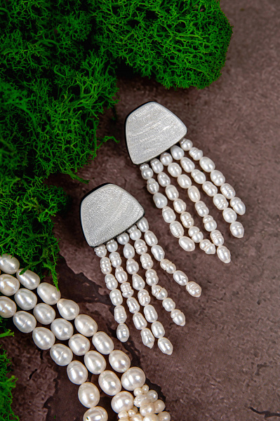 Серьги Moonligh (жемчуг, перламутр, г/п: золото) 12CP79388 Франция Nature Bijjoux