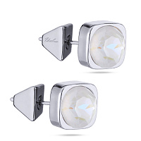 Пусеты Теннис (кристаллы белый опал, г/п: родий 8 мм) Испания SW00 0010R-129E1