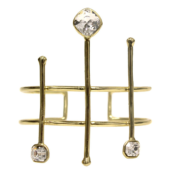 Браслет (кристалл прозрачный 6,7 см, 1х1см, г/п: золото) Греция Kalliope 022 04 018