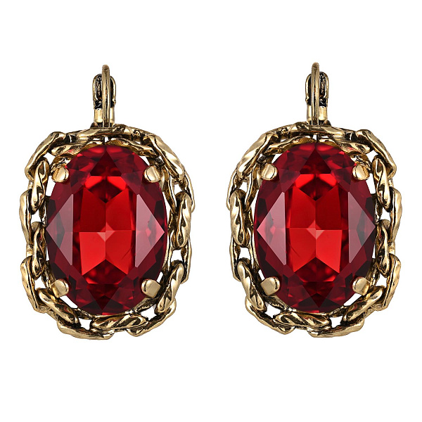 Серьги (Кристалл красный, 3х1,9 см, 12 гр.) Италия Claudio Canzian 002 02 822