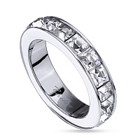 Кольцо Квадро (кристаллы белые, г/п: родий, р.19) SW00 0055R-001R1-9