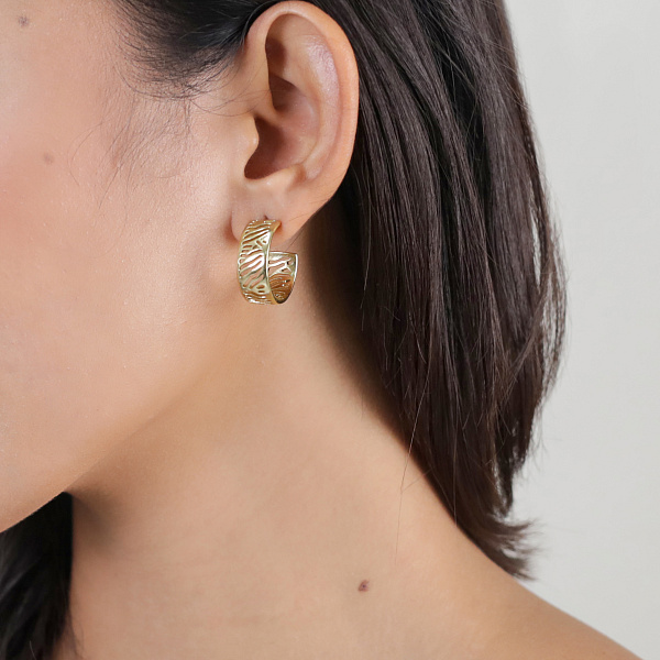 Серьги WATER LILY ( г/п: золото,7,9 гр,2 см) 12--32089 Франция Ori-Tao