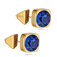 Пусеты Теннис (кристаллы королевский синий, г/п: золото 8 мм) Uvelina SW00 0010G-110E1