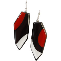 Серьги Prue indy красный/черный/белый,1.5х4 см Голландия ZSISKA
